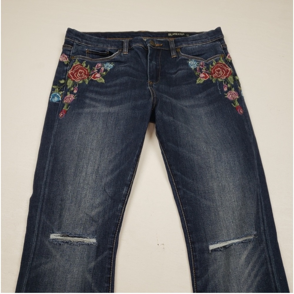 BLANKnyc Floral ripped skinny jeans